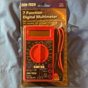 Red 7-Function Digital Multimeter